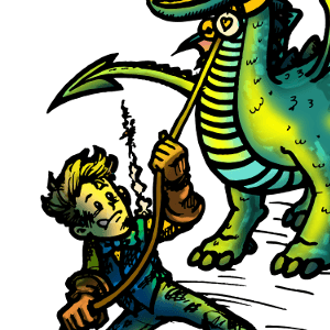 Dragon Handler Ian with a stubborn dragon